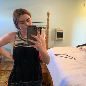 Hollister beaded high neck tank with racerback